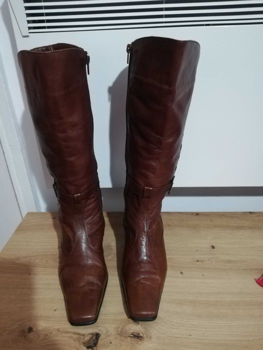 Cizme dama, lungi, piele naturala, maro , marimea 39