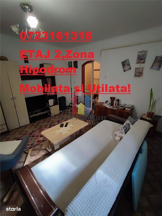 Garsoniera Hipodrom, mobilata si utilata, etaj 2, renovata