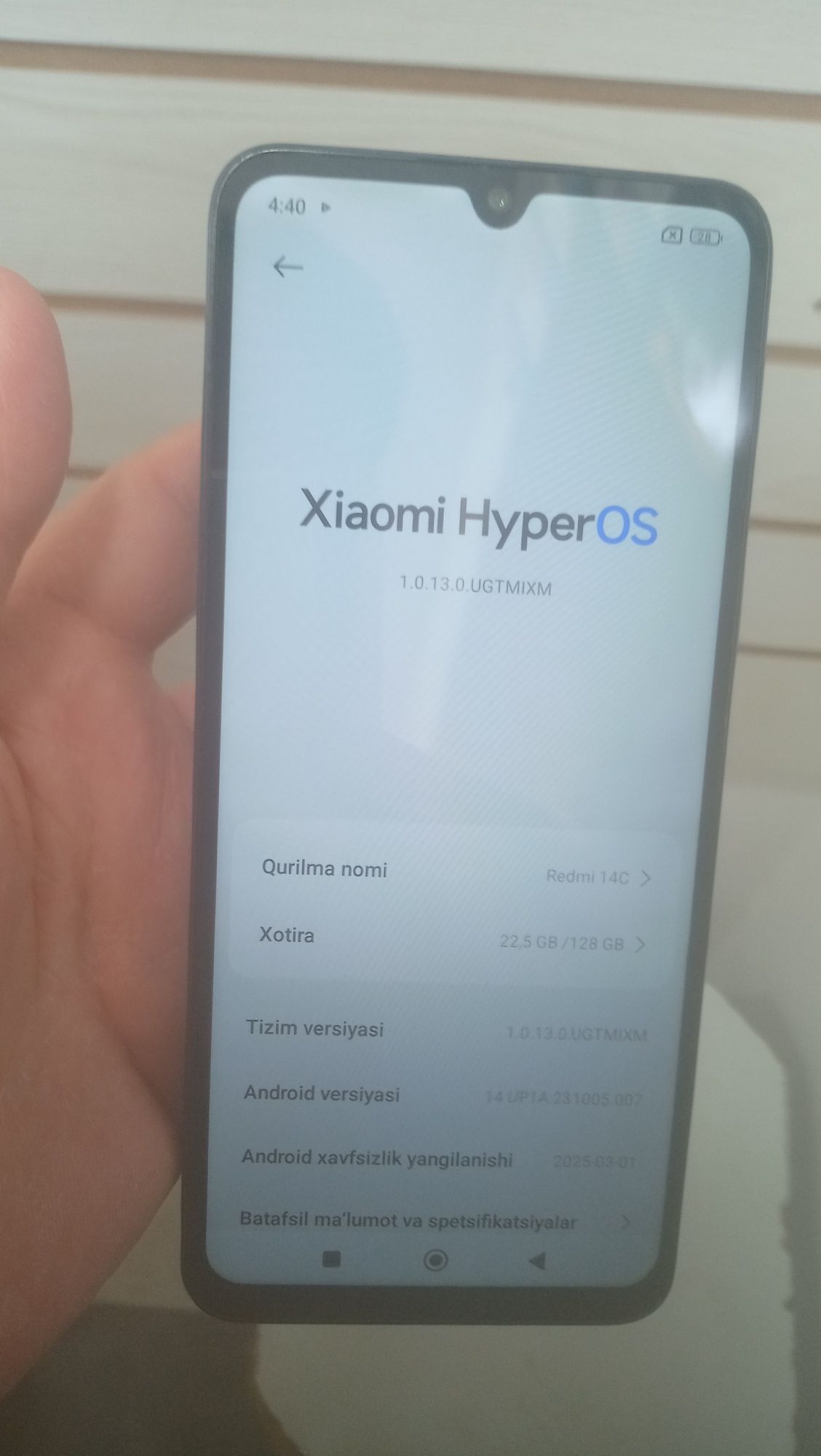Redmi 14c 128 tali xolati zor aybi yuq  insof bilan narx quyildi