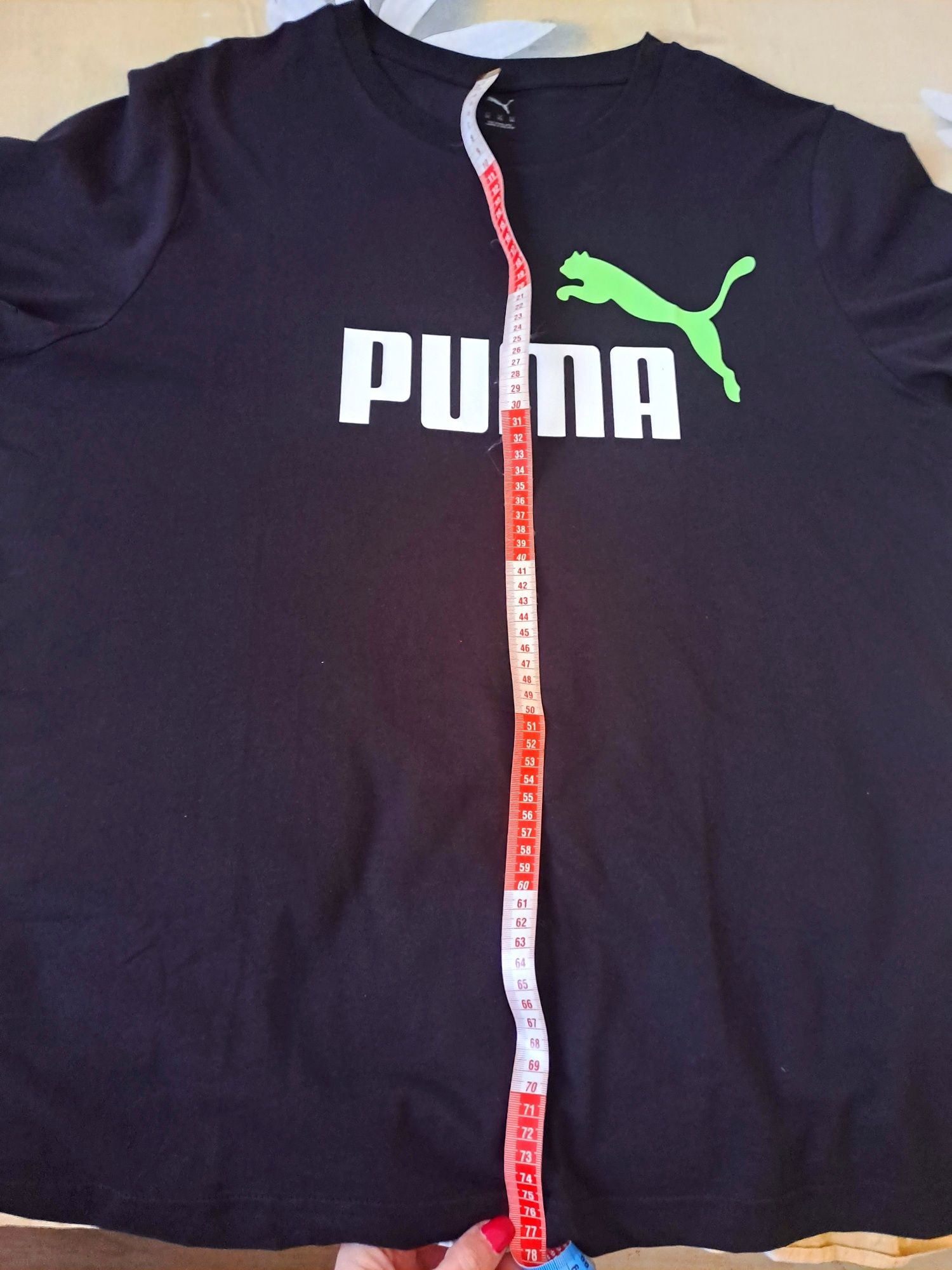 Puma, нова, черна тениска с лого