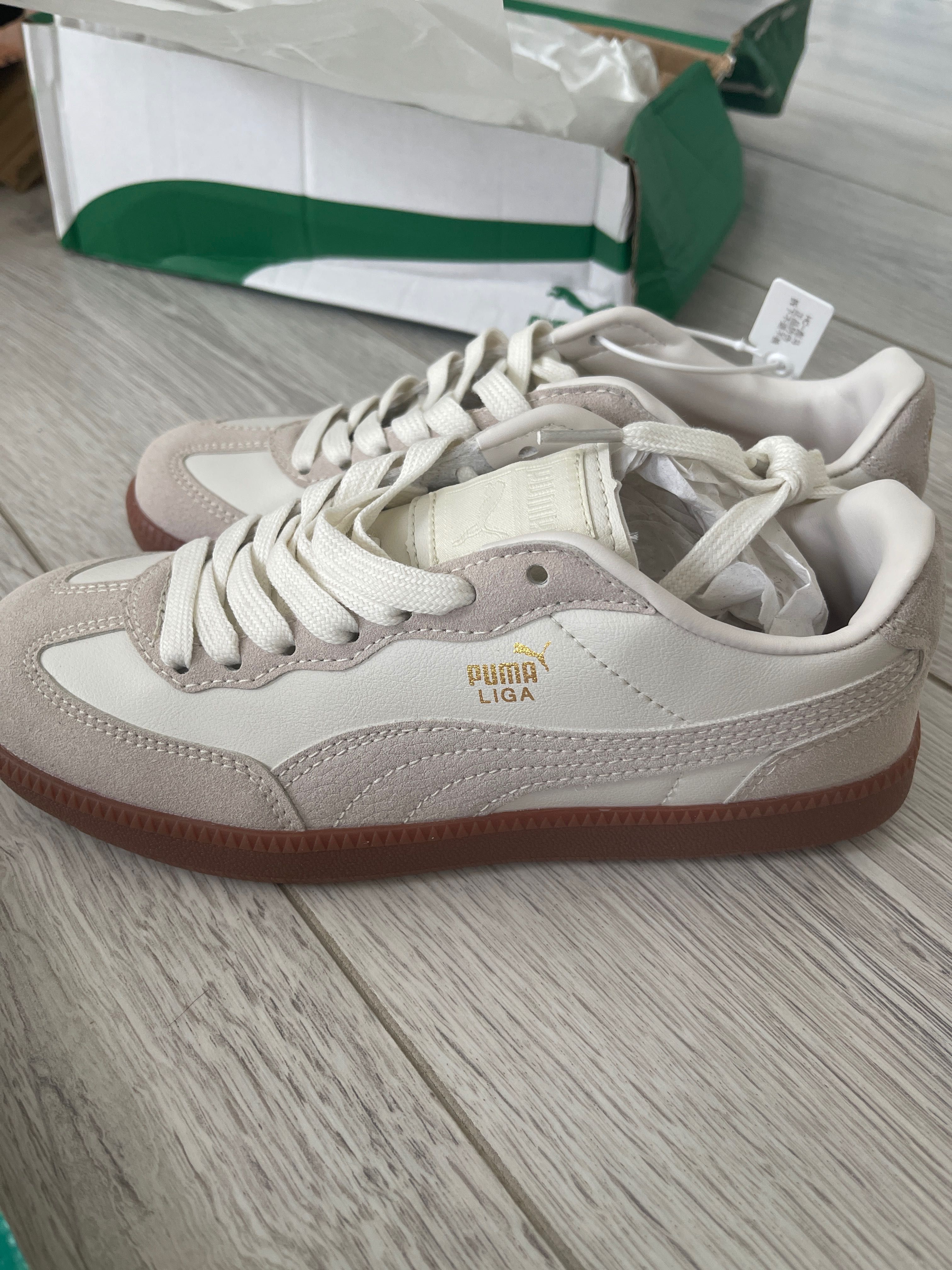 Кеды Puma белые , беж