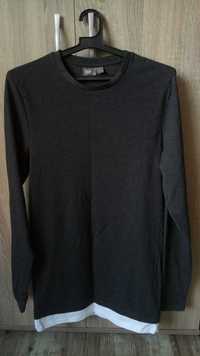 ASOS НОВИ Longline T-Shirt-Черно-сива мъжка блуза