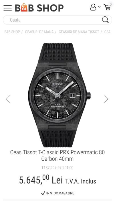 Tissot PRX Carbon Powermatic 80 Si