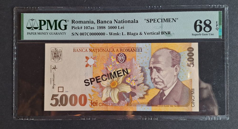 5000 lei 1988 Specimen Top pop