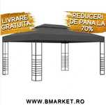 Pavilion/Foisor/Cort pentru gradina/terasa cu acoperiș dublu 4×3 m Gri