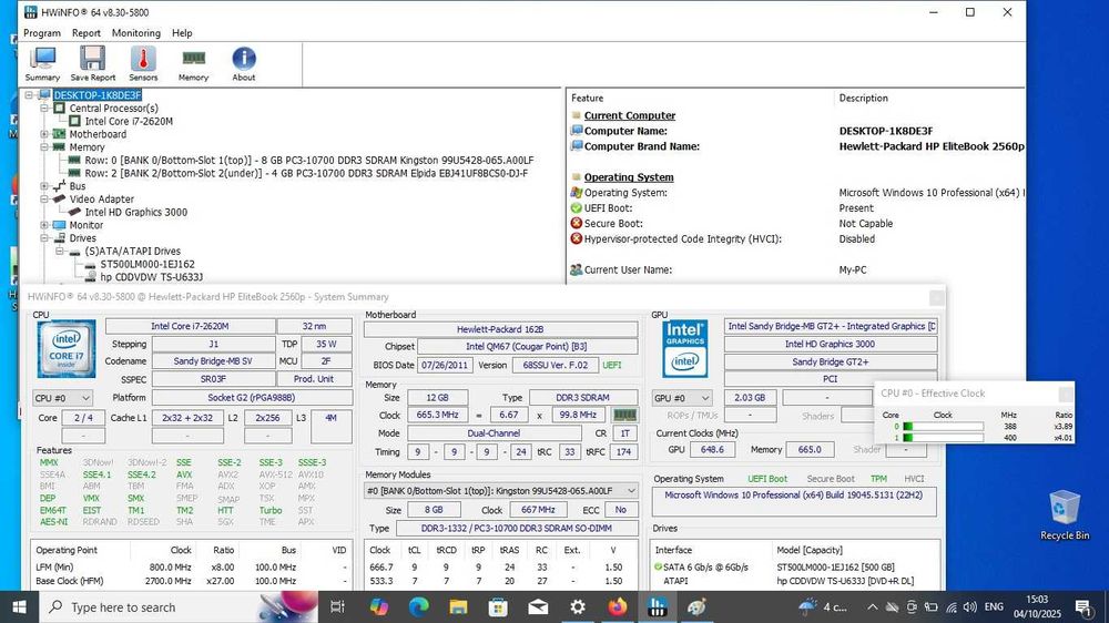 Laptop HP i7, 12GB, SSHD 500GB