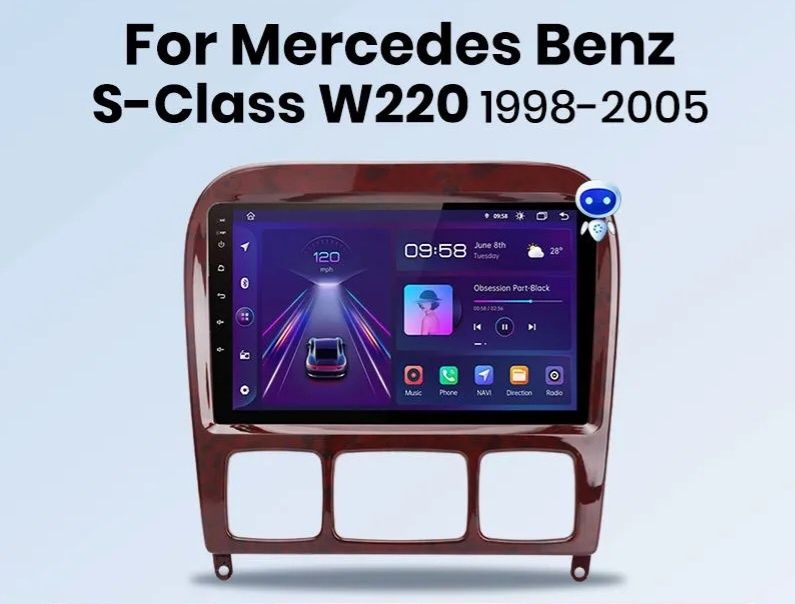 Mercedes 9 инча w220 android мултимедия навигация андроид мерцедес