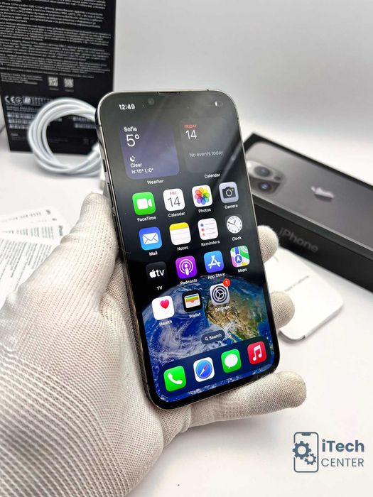 iPhone 13 Pro, 128GB, Graphite, 100% батерия, ОТЛИЧЕН, 1г. ГАРАНЦИЯ!