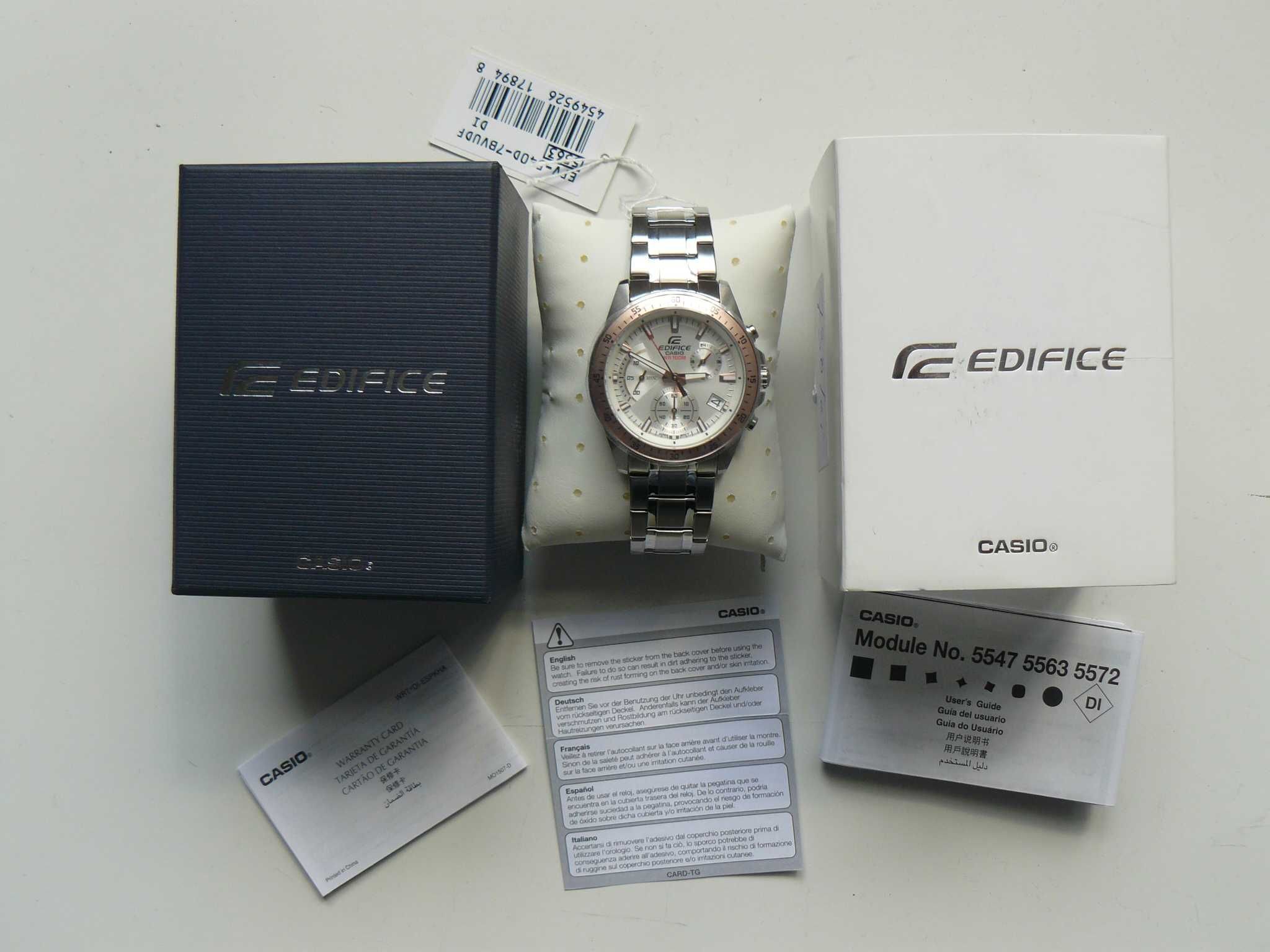 Ceas Barbati CASIO EDIFICE EFV-540D-7BVUD Original Quartz Nou In Cutie