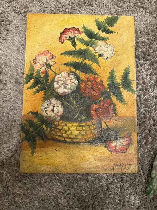 Tablou pictat in ulei vechi de peste 60 ani