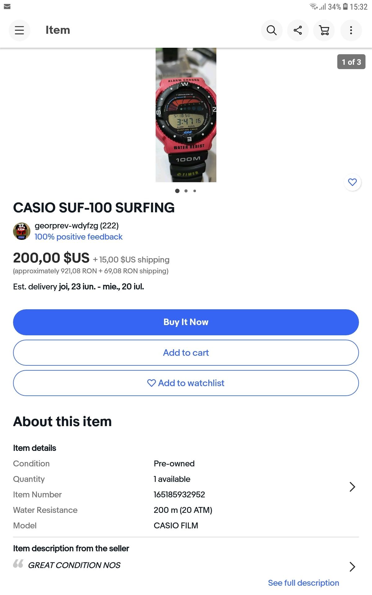 Casio Surfing timer vintage