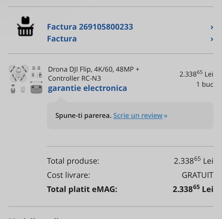 Drona Dji Flip 4K + Controller RC-N3