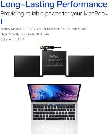 Нова батерия за лаптоп MacBook Pro 13" A2159 2019 – 5100mAh мощност