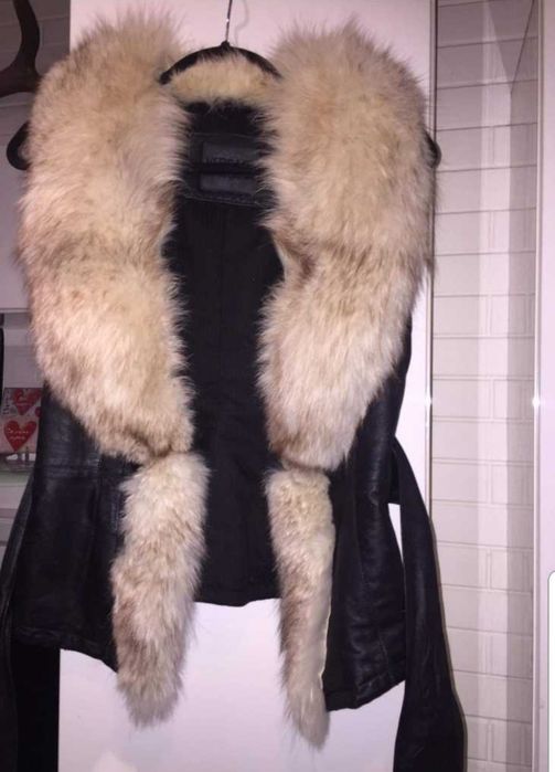 Естествена кожа елек лисица