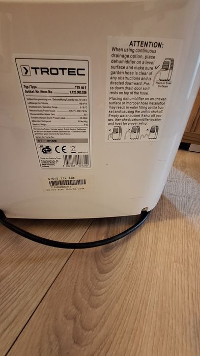 Dezumidificator Trotec TTK 40E