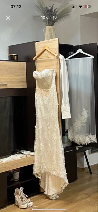 Rochie Mireasa Voal Manusi