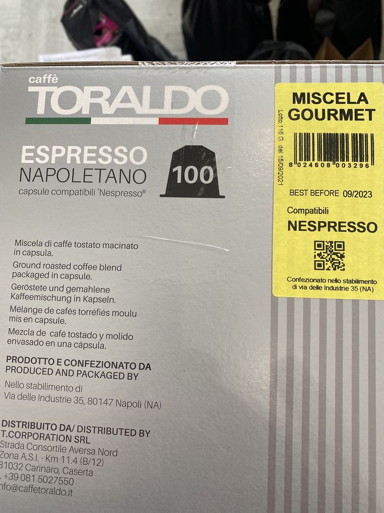 Nespresso неспресо TORALDO 100бр.