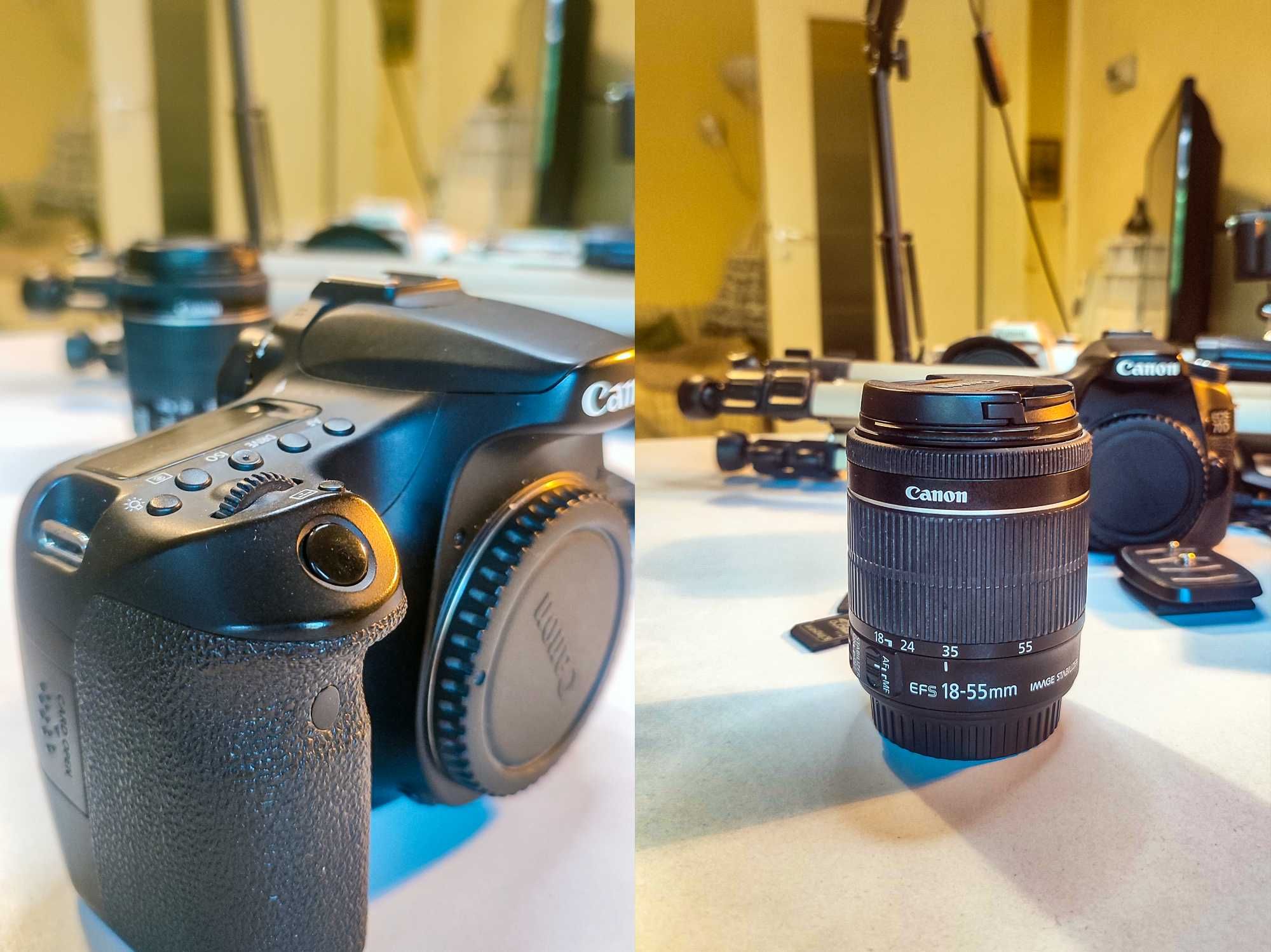 Kit Foto Canon70D Obiectiv 18-55, Obiectiv Fix 50, inele macro...