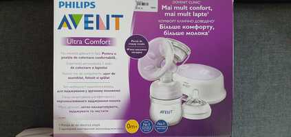 Pompa de sani Avent ultra comfort + pungi pentru lapte