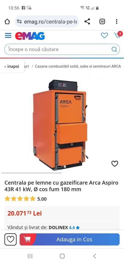 Centrala Arca Aspiro model A43r 41-50 kW