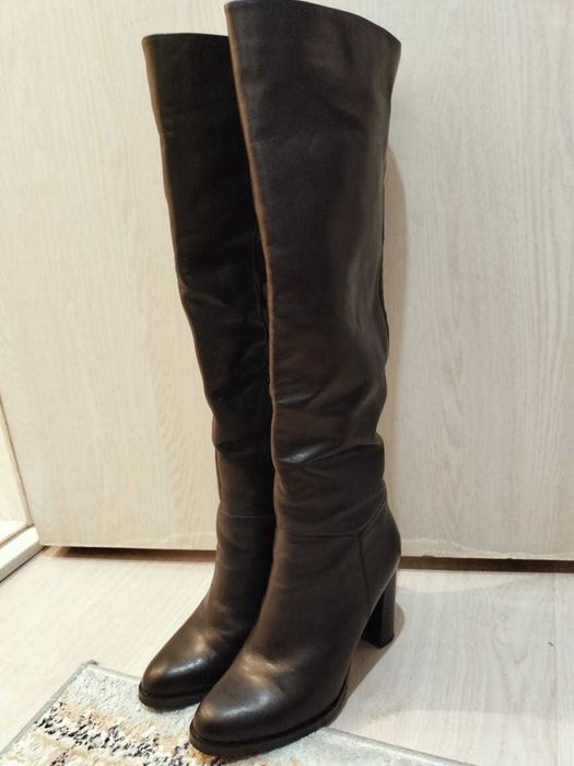 женские зимние сапоги из натуральной кожи