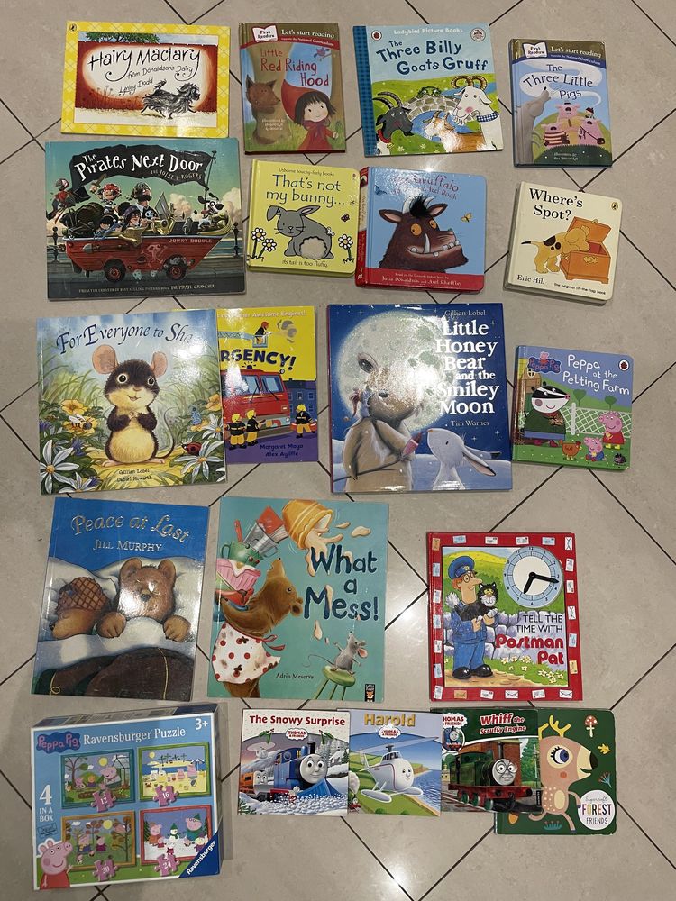 Книжки английски Peter the rabbit,Peppa Pig;DVD Barbie,Snowman,Tomas