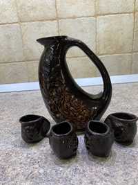 Set ceramic pentru palinca/ bauturi tari