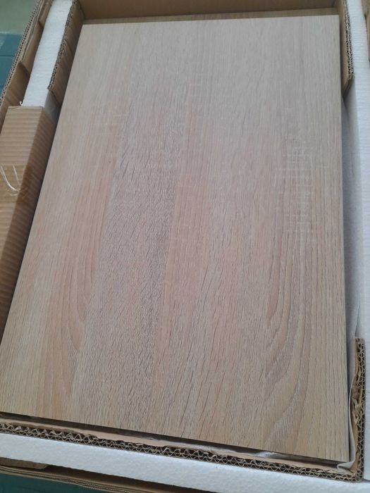 Нощно висящо шкафче -индустриално -50 см ширина в цвят бял ,светъл дъб