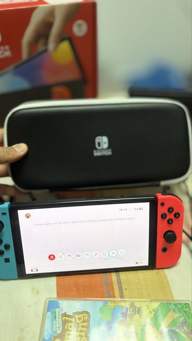Nintendo Switch Oled+Joc+Card-Pachet Complet-Ca NOU-Cutie-Husa-Super