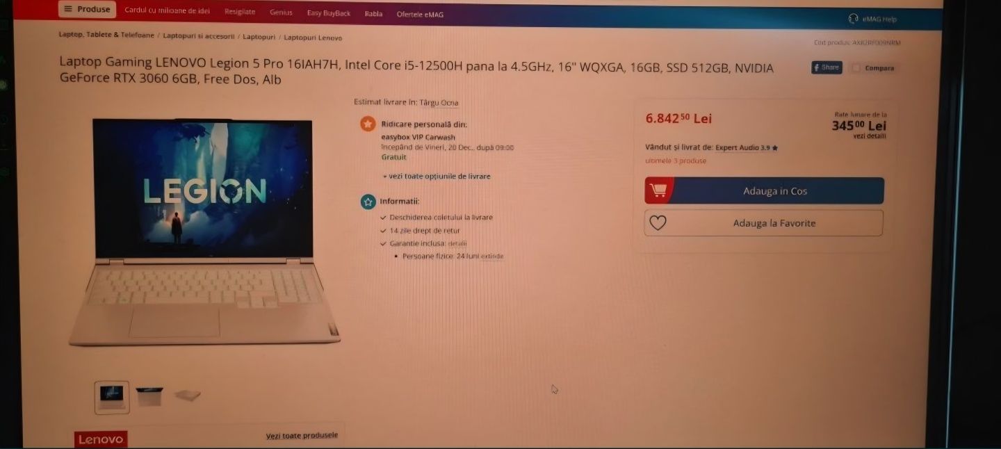Lenovo Legion 5 Pro 16IAH7H -> i5 12500H,RTX 3060, 1.5TB