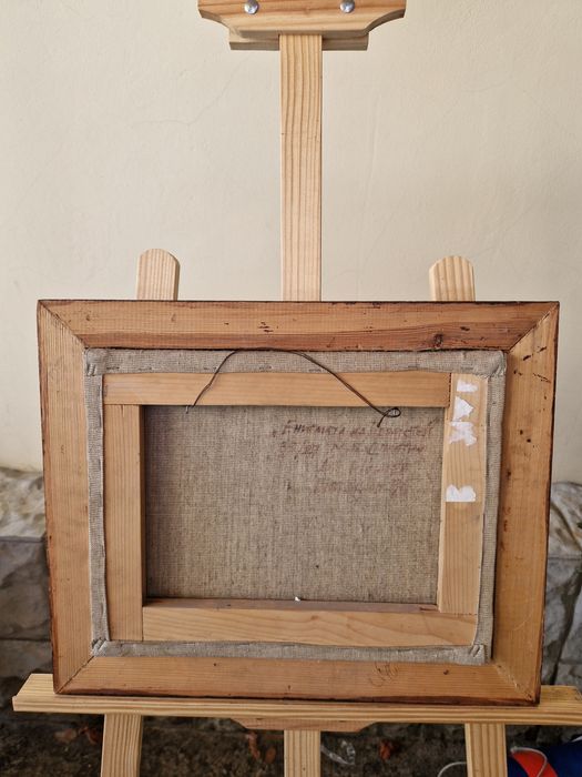 Прекрасна антикварна картина български автор платно масло