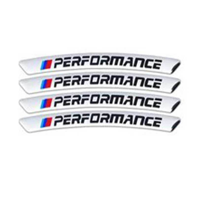 Set 4 embleme Mperformance pentru jante BMW, negru sau gri