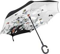 Ветроупорен, стабилен, затварящ се наобратно чадър Coolbrella,чадъри