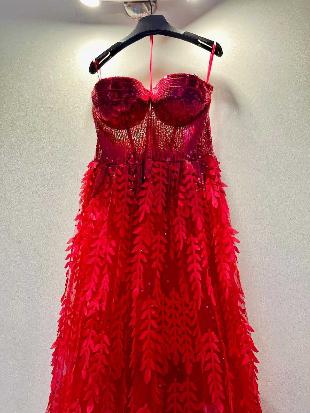 Rochie de bal/ de seara cu aplicații florale Elisabetta Franchi noua
