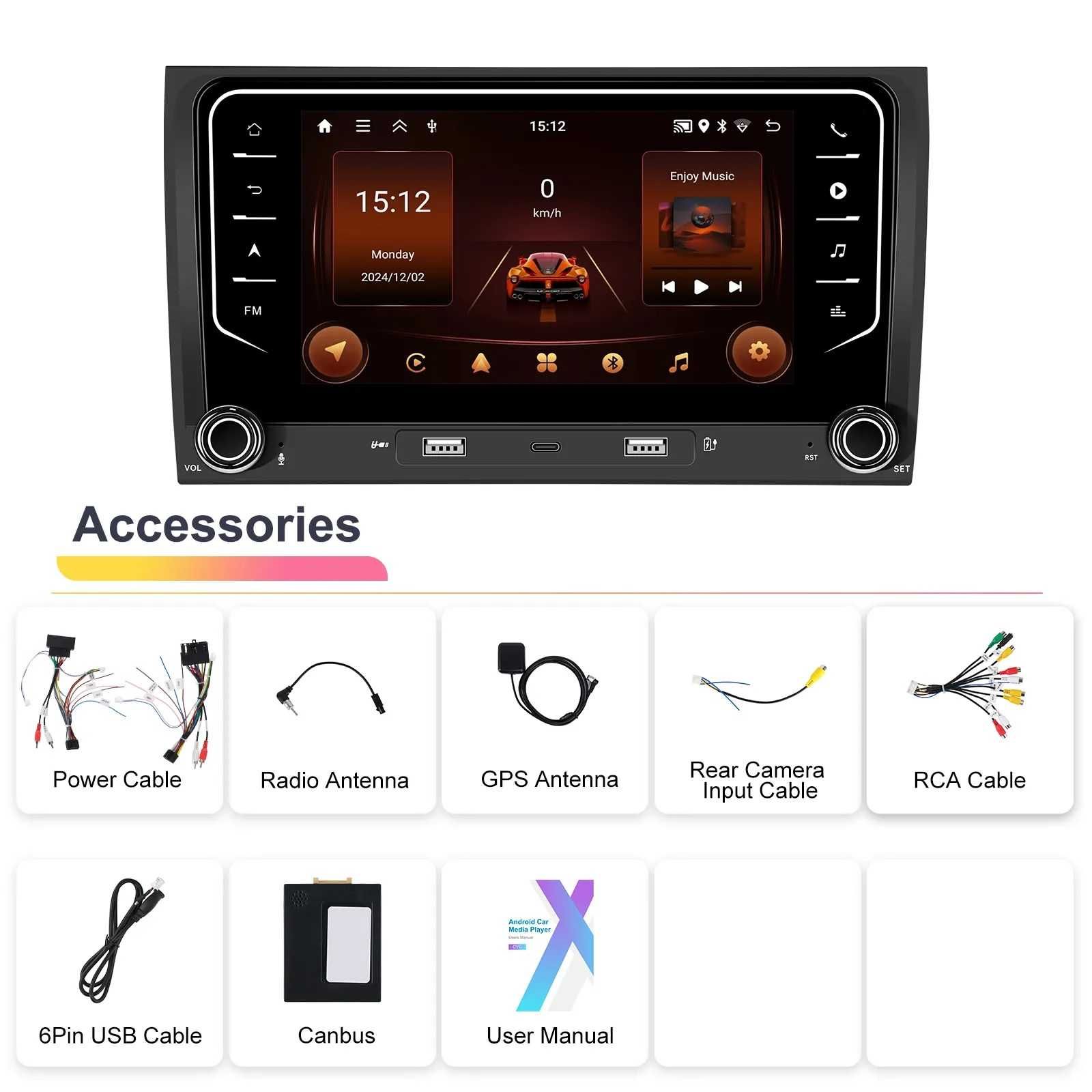 Мултимедия за Audi A4 B6 B7 RS4 навигация Android плеър 2DIN A4 Ауди