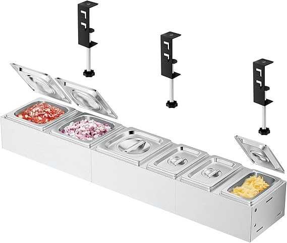 Pizza  Recipient  ingrediente  din inox cu 6 gn