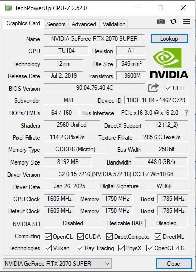 Nvidia 2070 Super