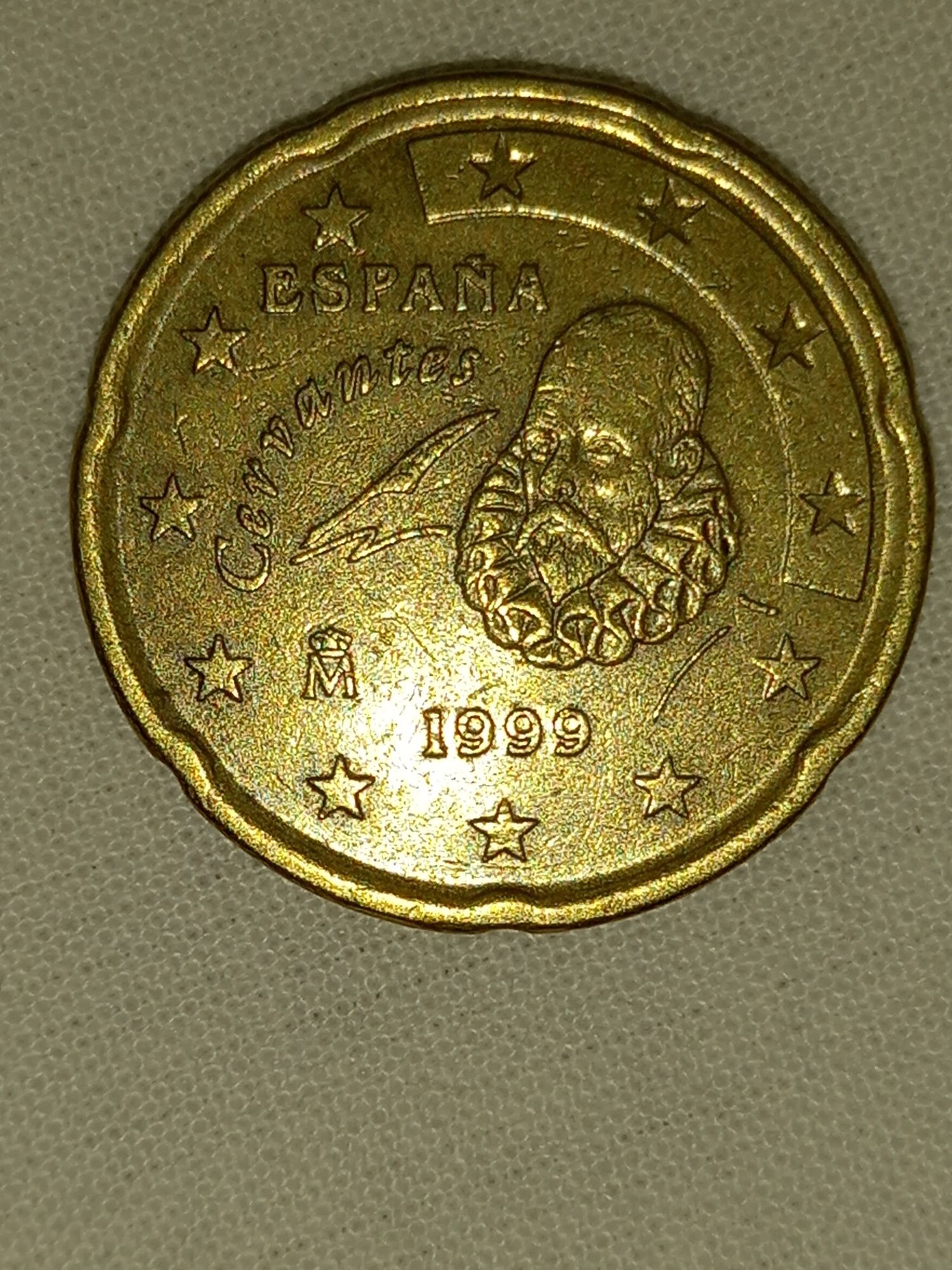 Vand moneda centenara 20 euro centi Spania( Cervantes) din 1999