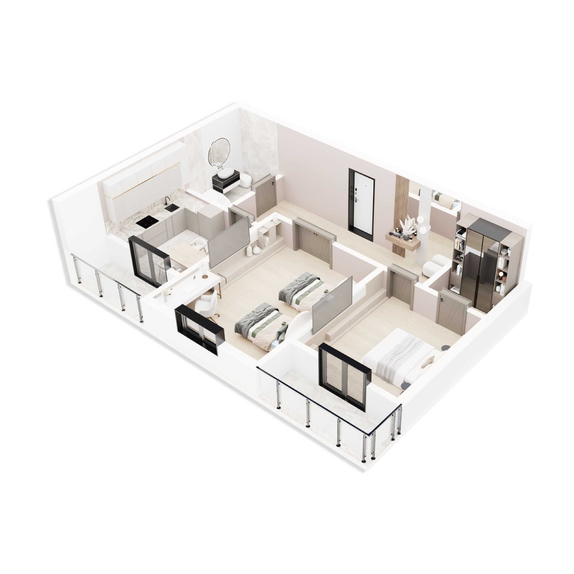 Продаётся 2х комн. квартира в новом ЖК BEKTEMIR RESIDENCE