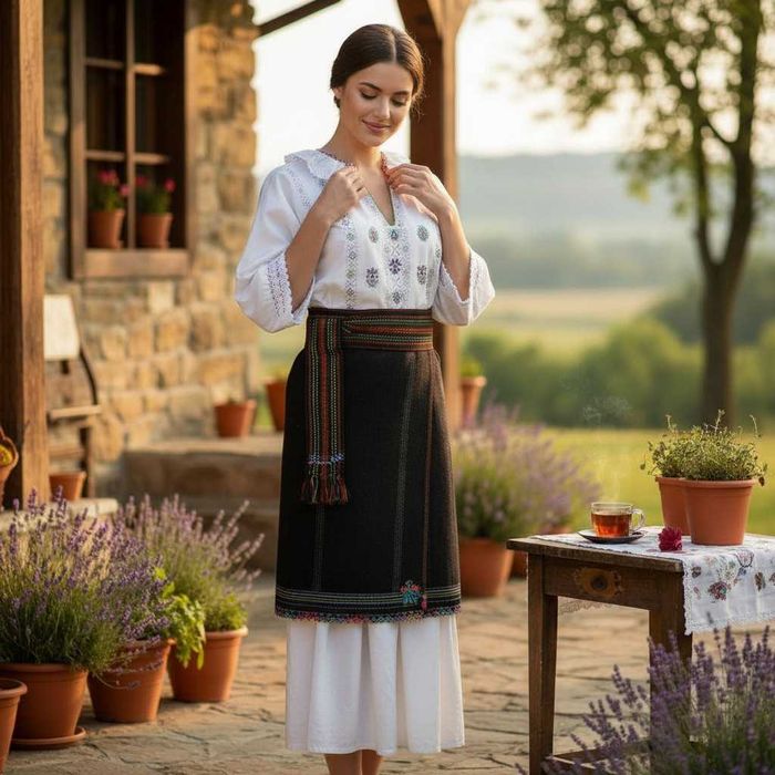 Costum popular autentic vechi al carasovenilor din Banat L-XL