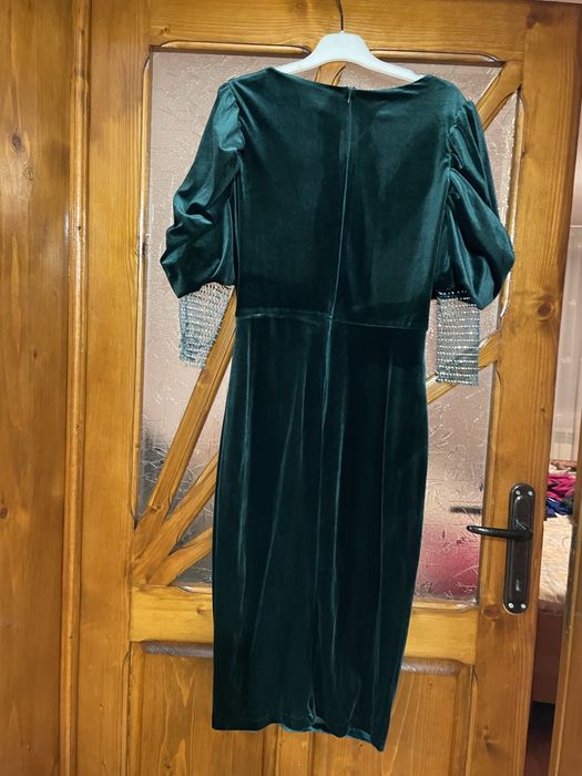 Rochie dama verde din catifea