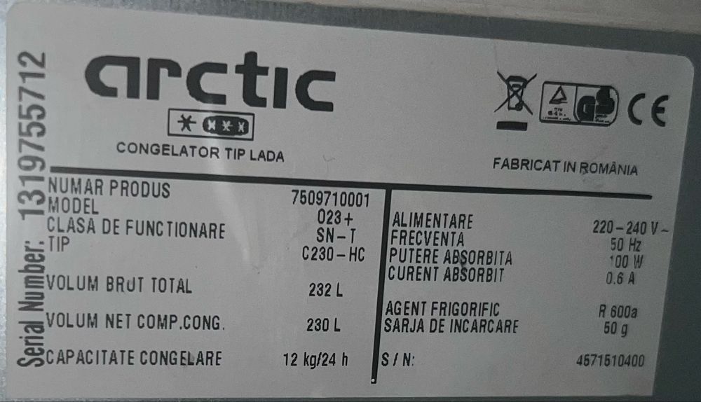 Lada ftigorifica Arctic 023+