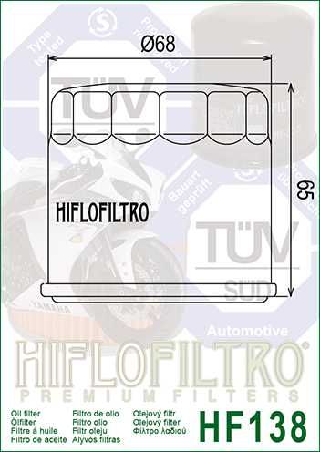 Filtru de ulei HIFLOFILTRO HF138