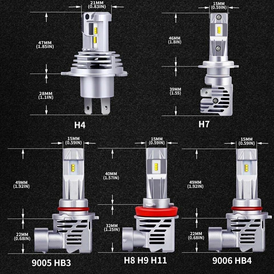 Set Două Becuri Led Zes (12000Lm/55W/6500K) H1,H3,H4,H7,H8,H9,H11,H16