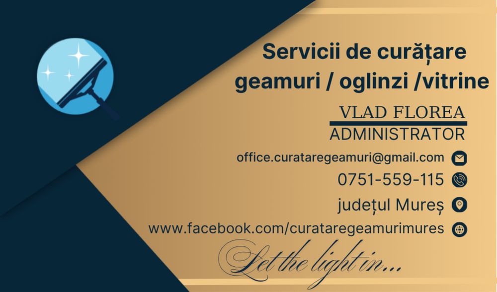 Servicii de curatare geamuri  - vitrine - fațade de sticlă