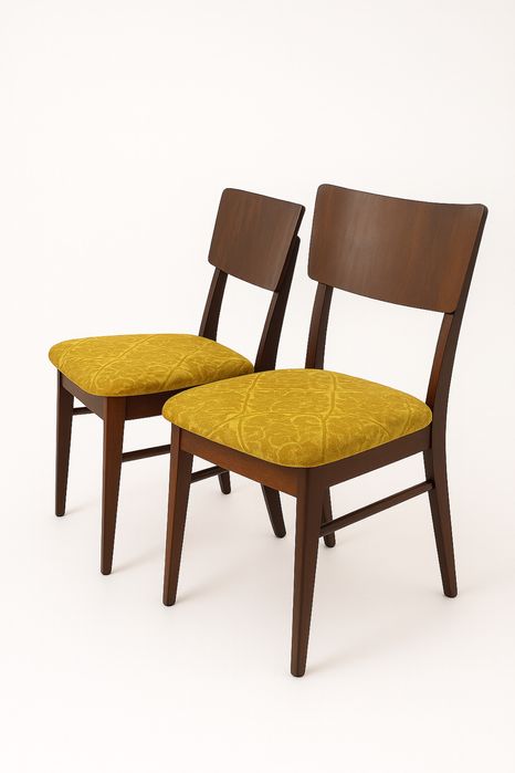 Set de 6 scaune tapitate cu stofa brocată - noi