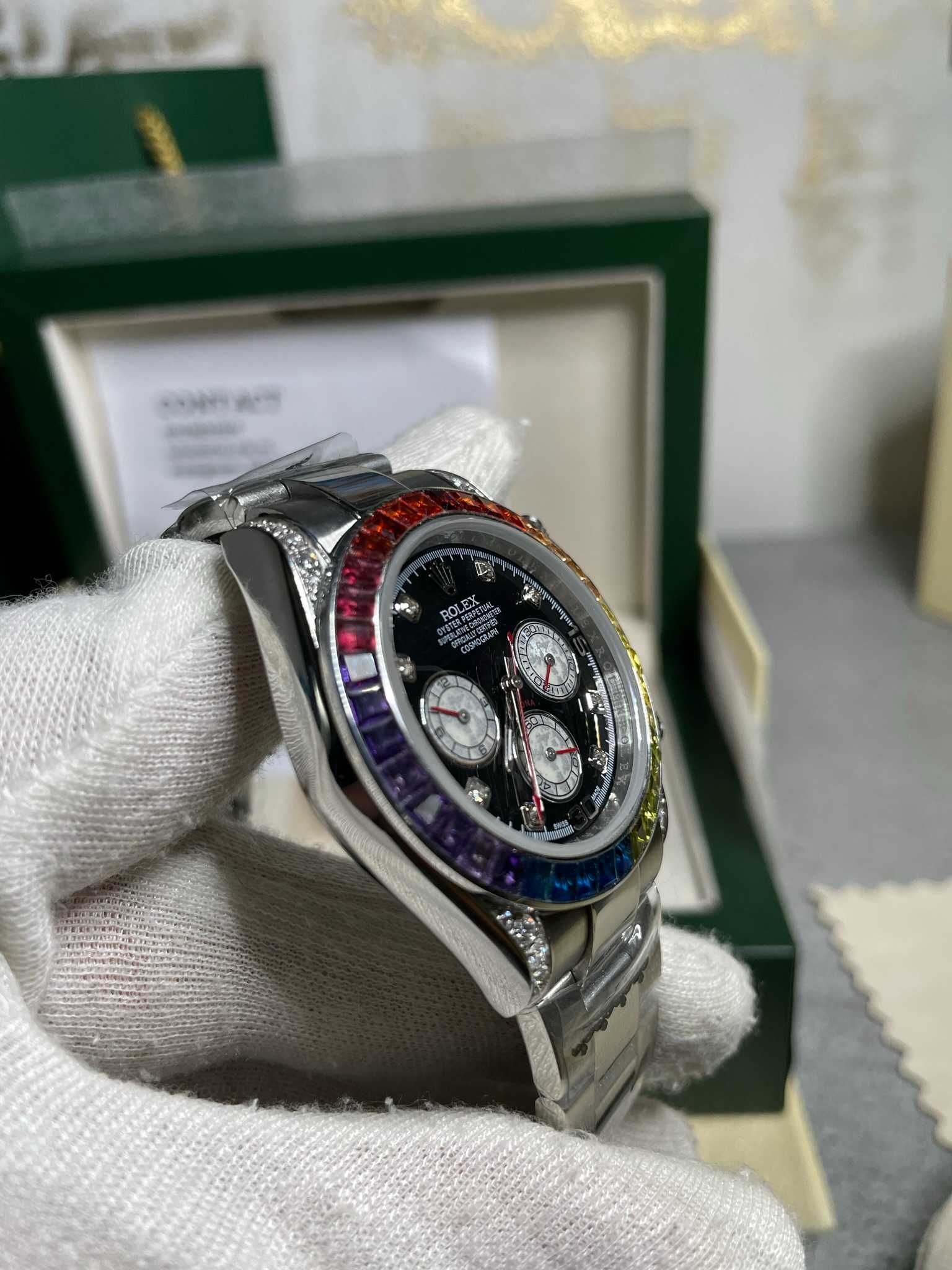 Rolex Daytona Rainbow 40 MM Silver Pietre Swaroski