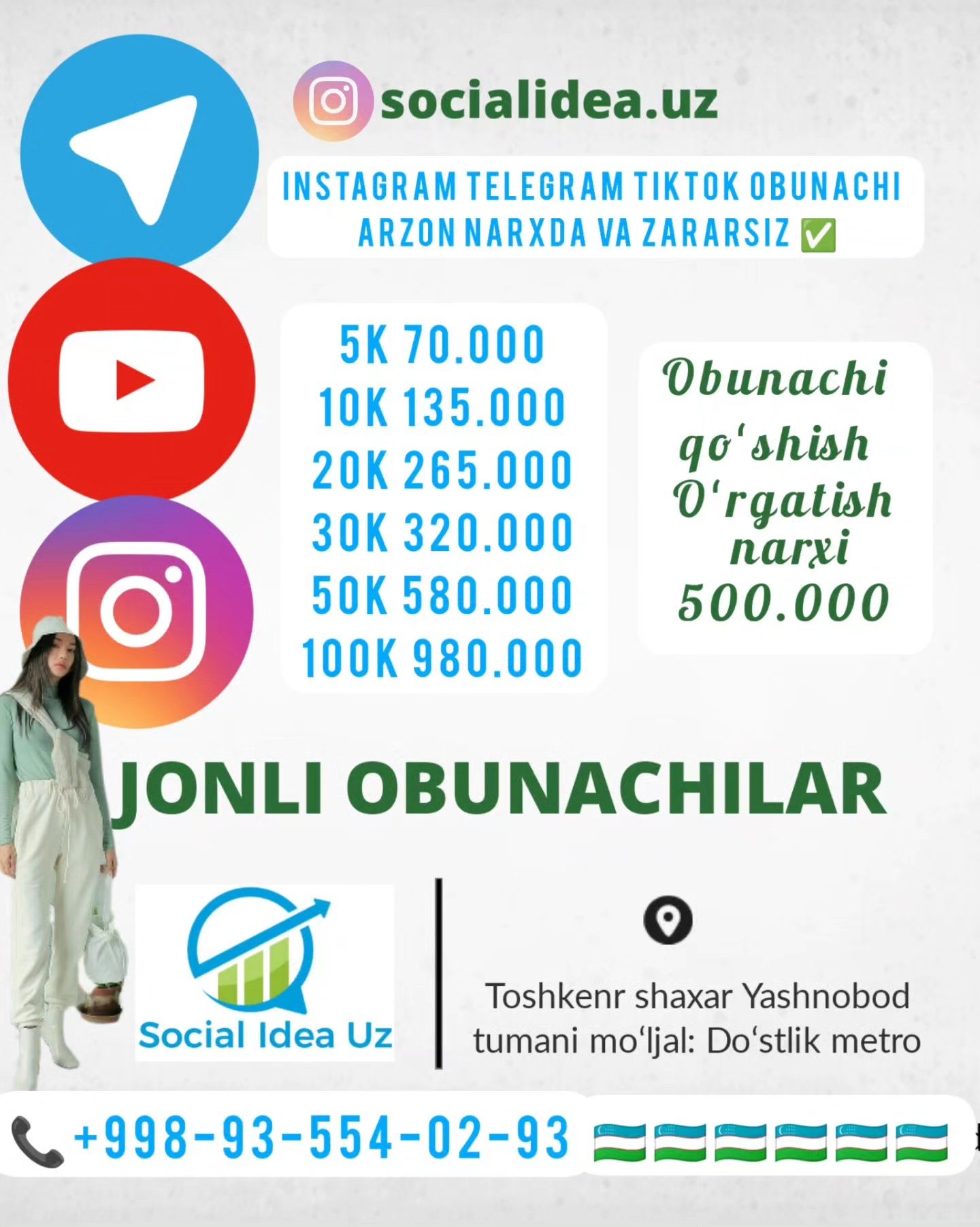 Jonli va sifatli obunachila keremi