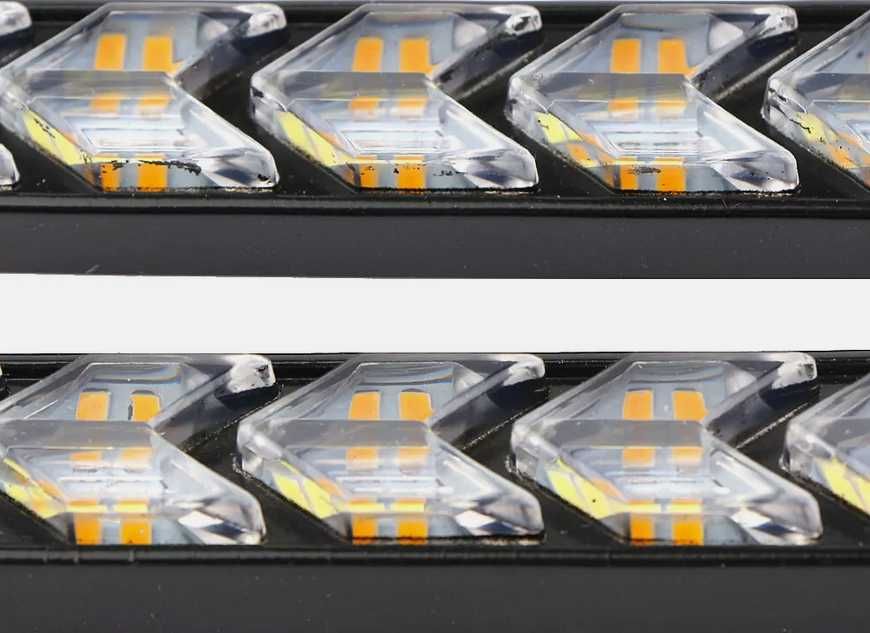Дневни 6 LED светлини гъвкави с вграден бягащ мигач - 18.5см. 2 броя