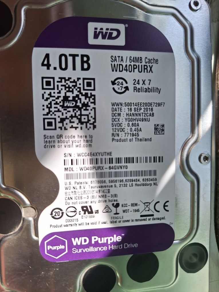 WD purple Хард диск hdd 3.5инча - 4tb 2бр.